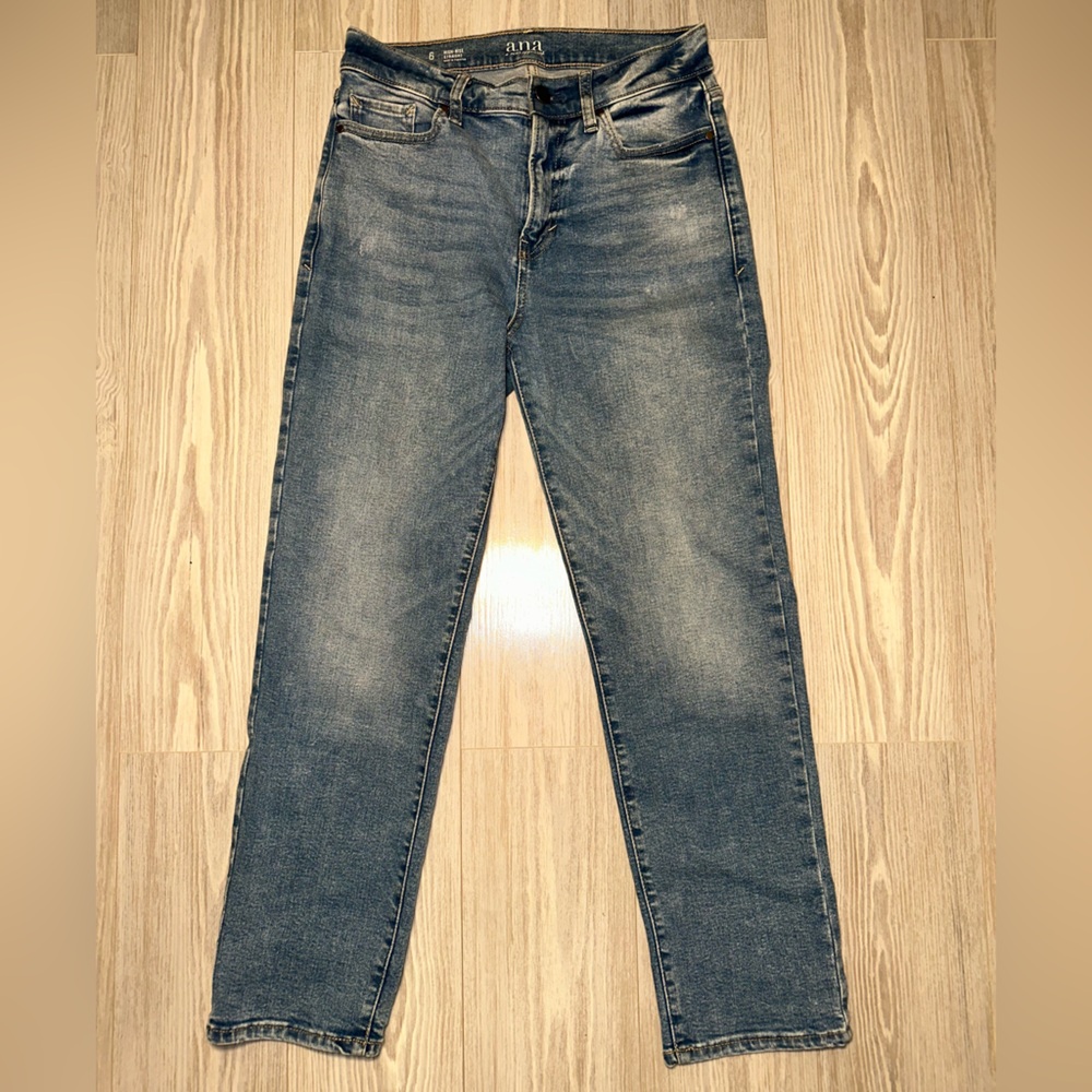a.n.a Womens High Rise Straight Leg Jean